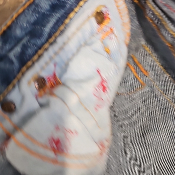 True Religion Women's Flare Low Rise Blue Jeans Size 28 - Picture 5 of 11